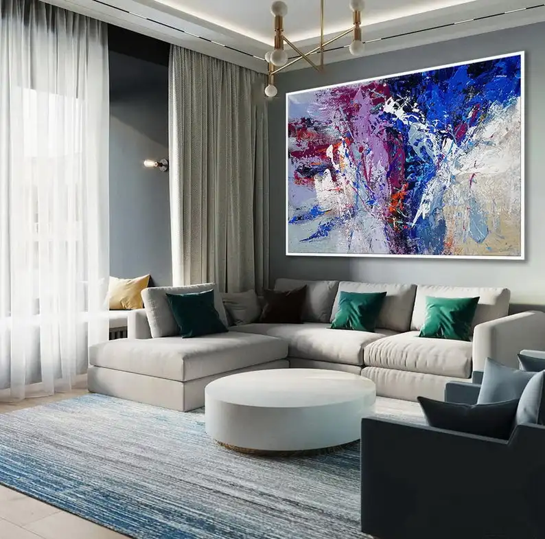 Goede Hand Geschilderd Dikke Kleur Acryl Schilderij Extra Grote Muur Moderne Eigentijdse Abstracte Paletmes Canvas Kunstwerk Olie