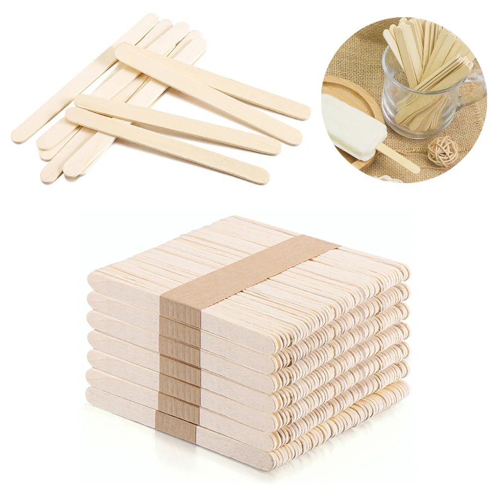 Popsicle Sticks Pure Natural Wooden Pop Wood DIY Frozen Stick Confection Ice Cream Sticks Popsicle Accessories Dropshipping