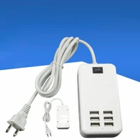 wall charger with 6 ports desktop usb charging station for multiple devices with auto detecting usb port 150cm extension cord
