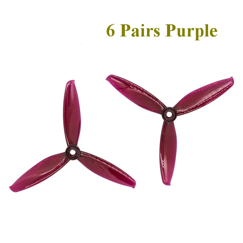 6 Pairs Purple 24 шт./, 12 пар носочков на Gemfan Windancer 5043 5x4,3 5 дюймов 3-лопастной пропеллер M5 по часовой стрелке и против часовой стрелки для Радиоуправляемый гоночный Дрон с видом от первого лица запасные Запчасти - Цвет: 6 Pairs Purple