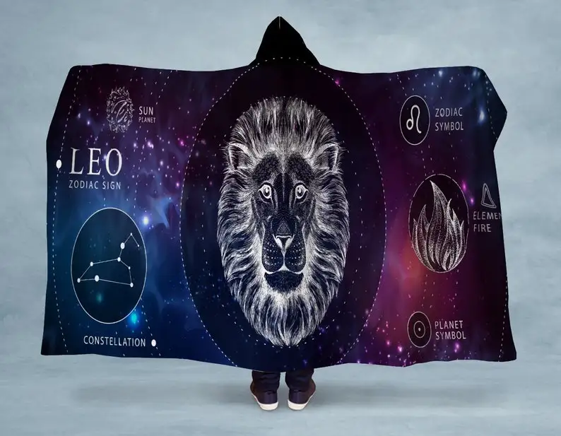 

Hoodie Leo Hooded Sherpa Blanket - Made in the USA