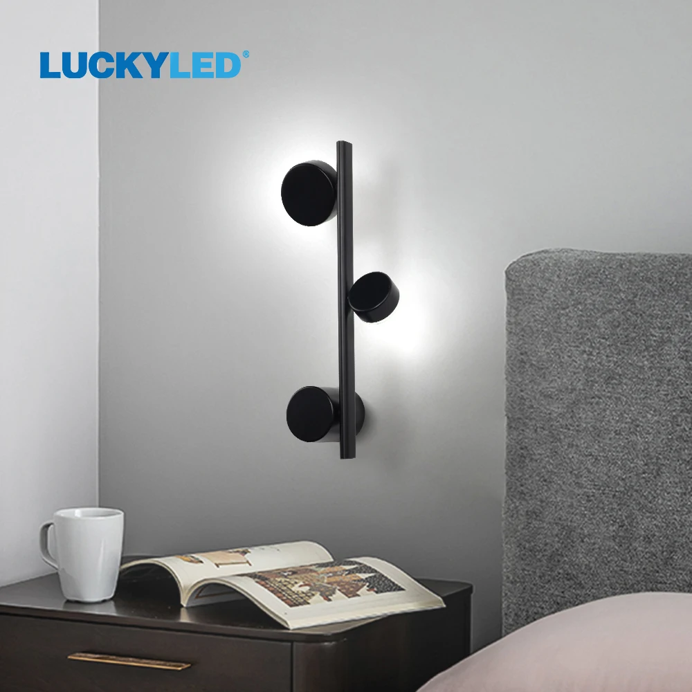 Luckyled Wall Lamp Indoor Rotation Morden Led Wall Light Fixture Stairs Home Living Room Decoration Wall Sconce Room Lighting
