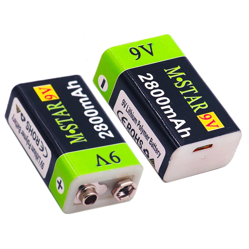 Литий ионная аккумуляторная батарея 9 В 2800 мАч батареи Micro USB литиевая для