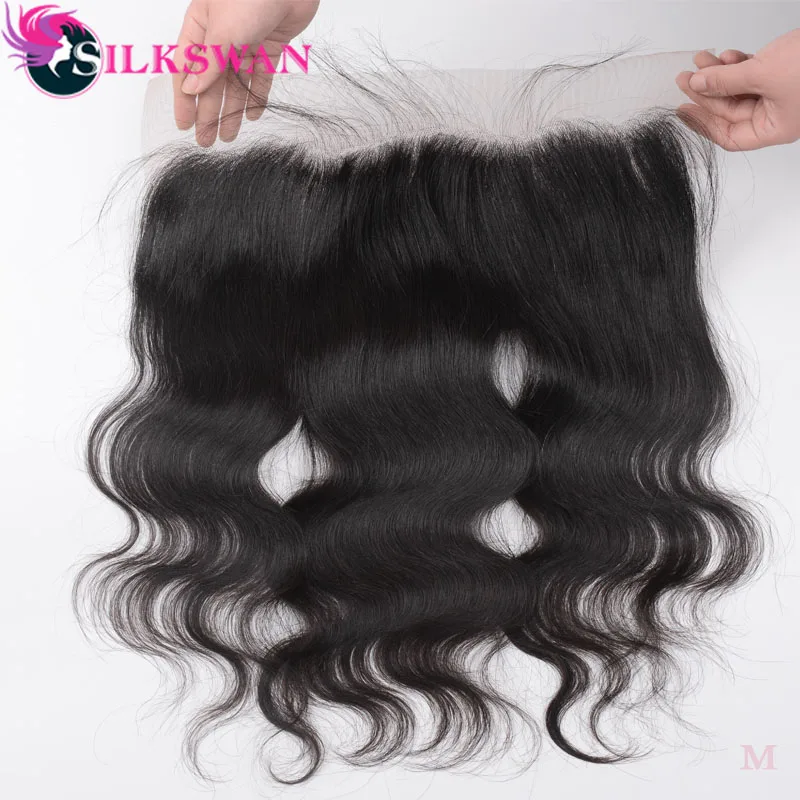 

Silkswan Hair Brazilian 13*4 Lace Frontal Body Wave Remy Human Hair Ear To Ear Closure pre-plucked hairline with baby hair