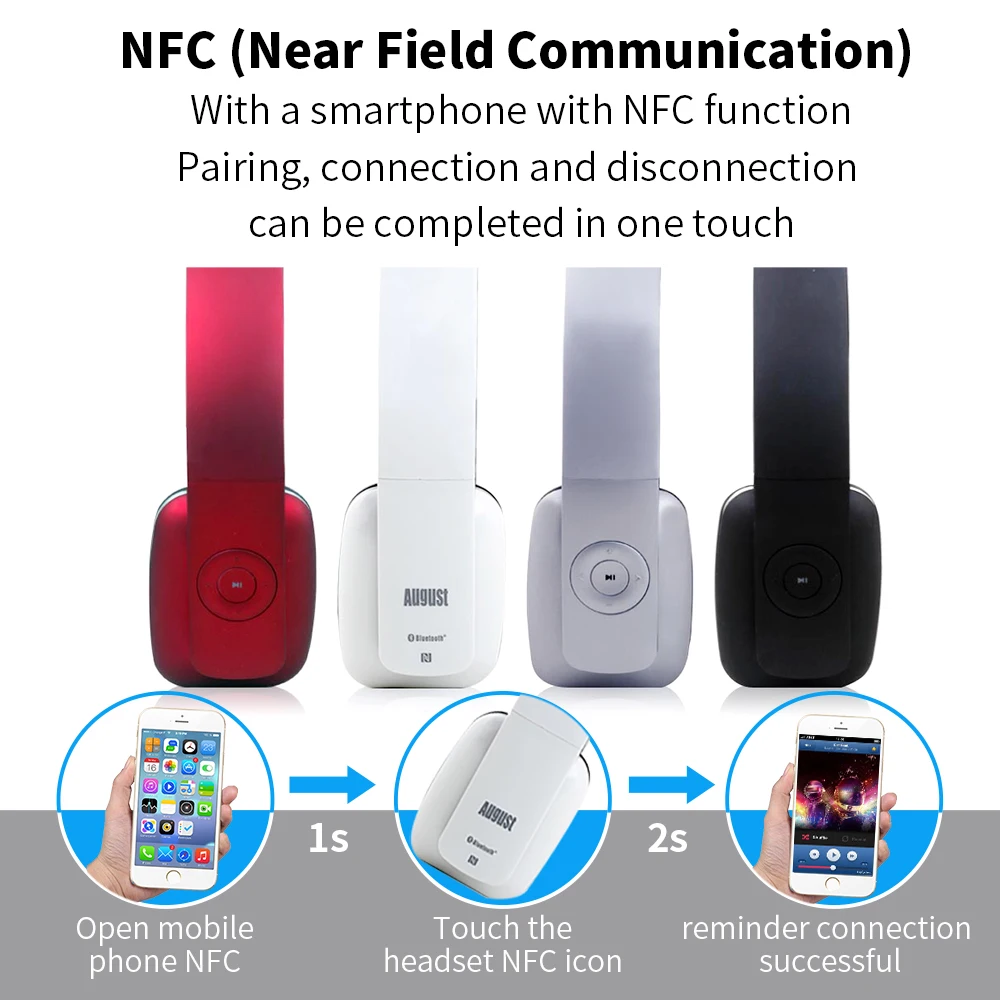 EP636 Bluetooth Беспроводные наушники с микрофоном/NFC удобные HIFI гарнитура для ПК