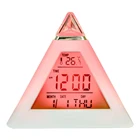 Электрический цифровой светодиодный Будильник, меняющий цвет, работает от батареек, календарь для спальни