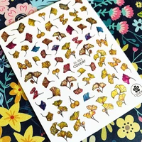 newest cl sereis cl 040 laser color leaves 3d nail art sticker nail decal stamping export japan