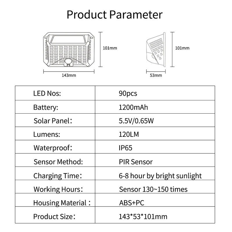 

New LED Solar Light Outdoor Solar Lamp with Motion Sensor Solar LED Light Waterproof Sunlight Powered for Garden Decoration