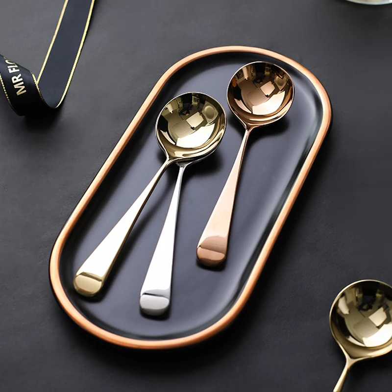 Ложка из нержавеющей стали 304 маленькая круглая суповая ложка Корейская Милая