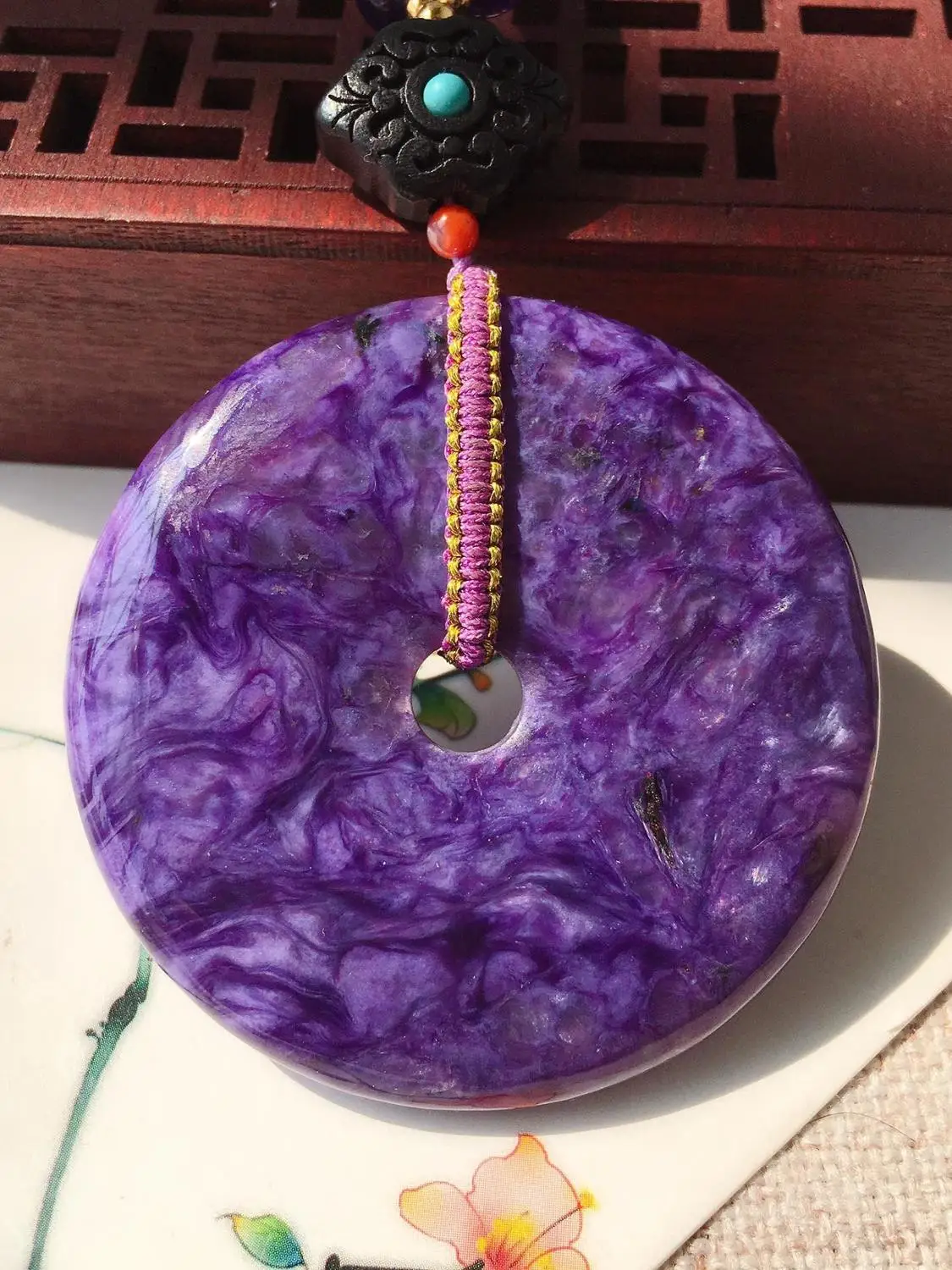 Z314 хорошее ювелирное изделие 75 5 граммов Россия 100% натуральный Чароит женский