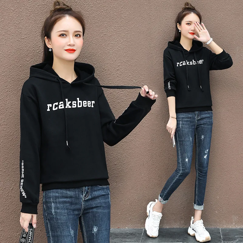 

Новинка, Женская толстовка с капюшоном, женские повседневные Пуловеры с рисунком сердцебиения, Женская осенне-зимняя одежда с длинным рука...