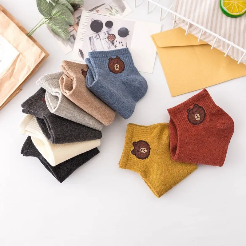 

Clearance Sale Cartoon Cute Women's Socks Japanese Kawaii Short Socks for Woman Harajuku Vintage Streetwear Cotton Crew Socks