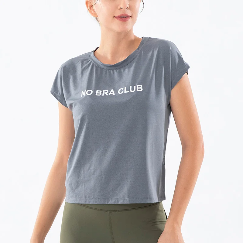 Женский топ для занятий йогой бега дышащие футболки с коротким рукавом