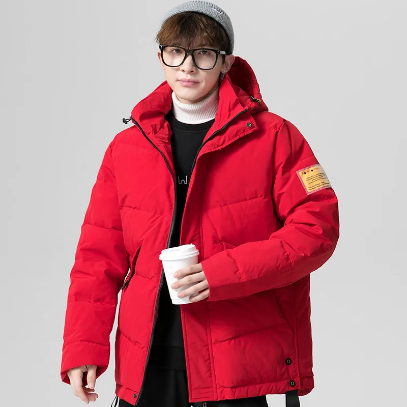 

Winter New Arrival Trend Thick Down Jacket Plus Size Loose Casual Wild Fashion Simple Solid Color Men Warm Jacket Free Shipping