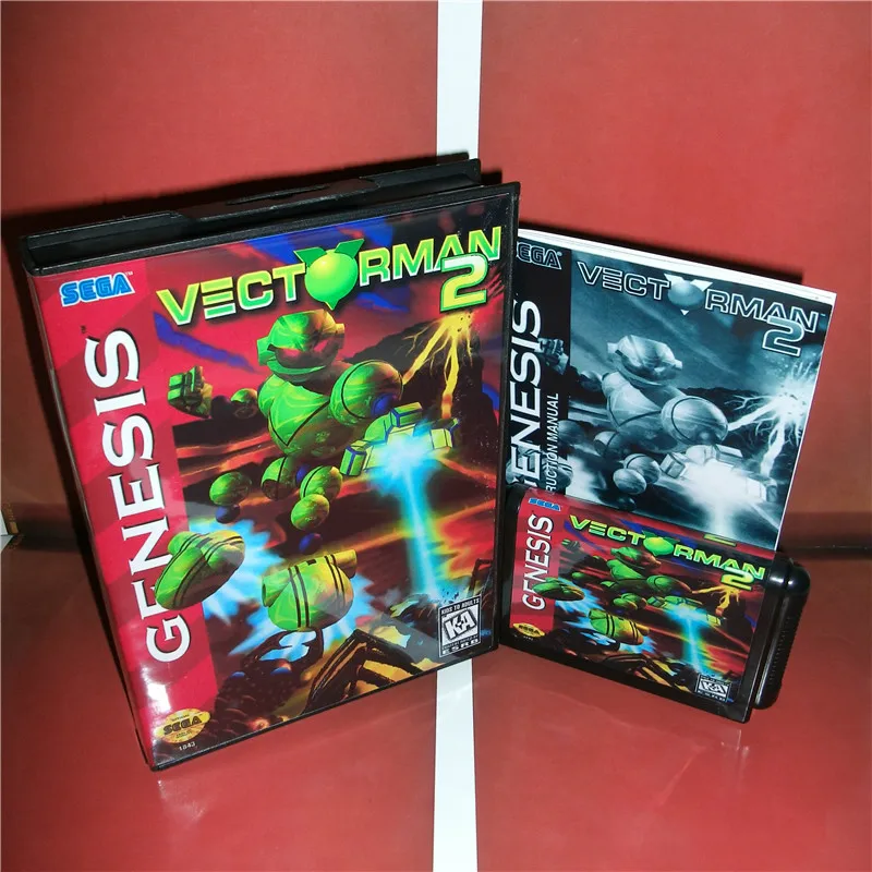 Чехол Vectorman 2 US с коробкой и руководством для Sega Megadrive Genesis игровая консоль 16 бит MD