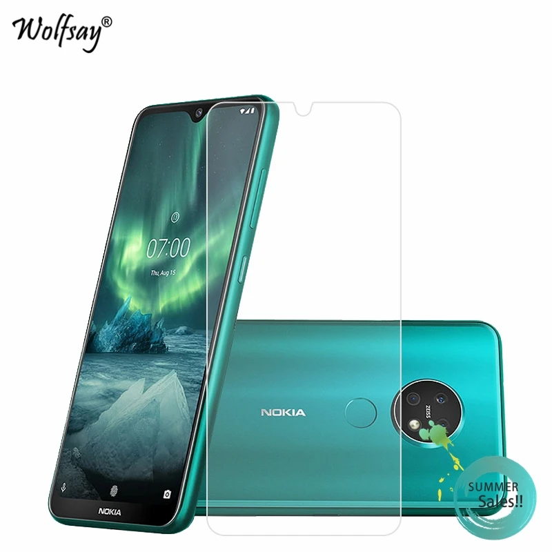 2 uds vidrio para Nokia 7,2 Protector de pantalla de vidrio templado para Nokia 7,2 vidrio Protector 9H pel&iacute;cula de tel&eacute;fono para Nokia 7,2 Protector-0