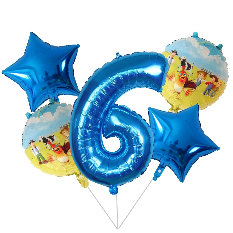 6 Новинка, 5 шт./лот, воздушный шар с животными на ферме, 30 дюймов, воздушный шар с цифрами, для детей, для первого дня рождения, для вечеринки, украшения, Globos, игрушки для детей, для фермы, вечерние - Цвет: 6