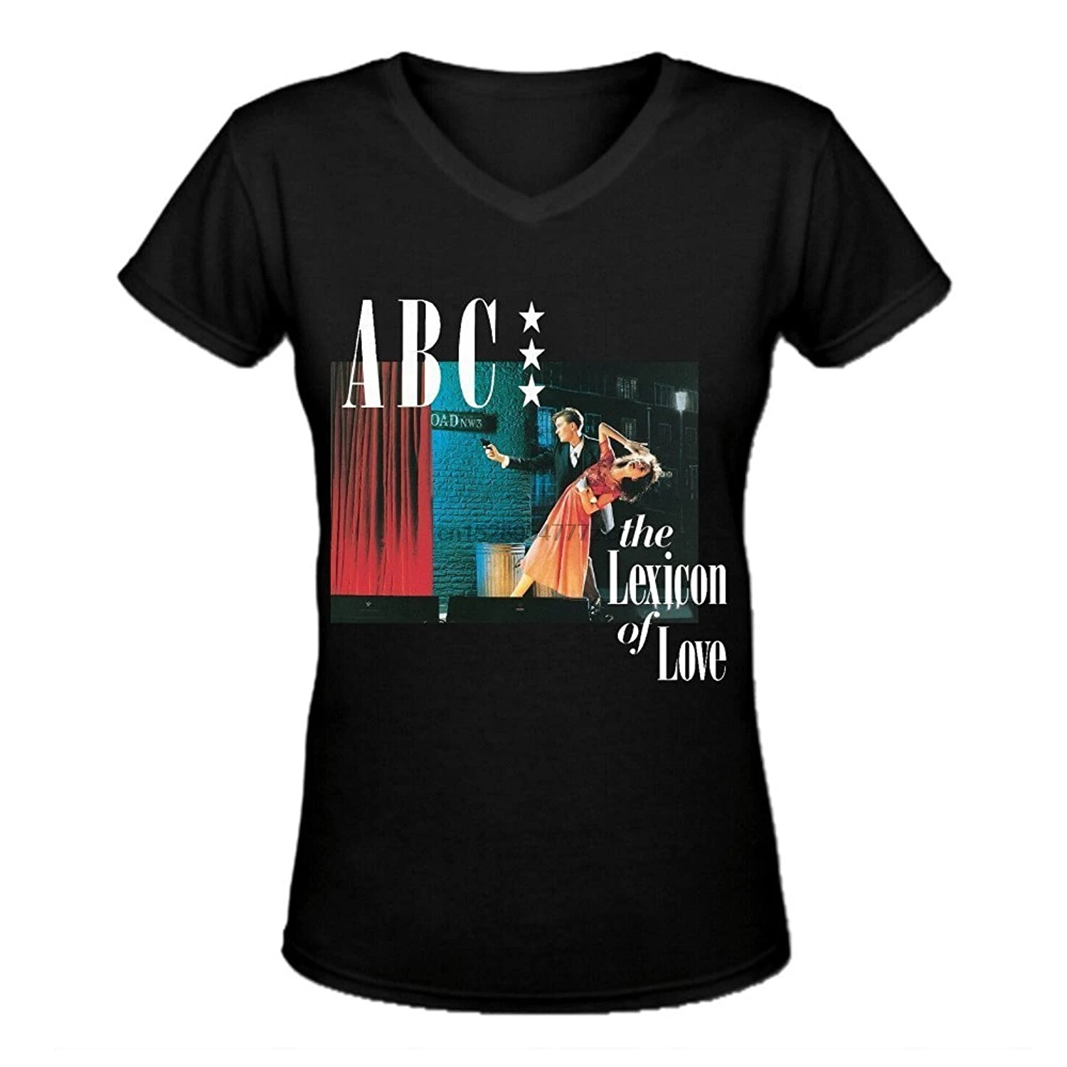 Женская футболка с треугольным вырезом Bunny Angle ABC The Lexicon of Love World Tour 2016 (1)|Мужские