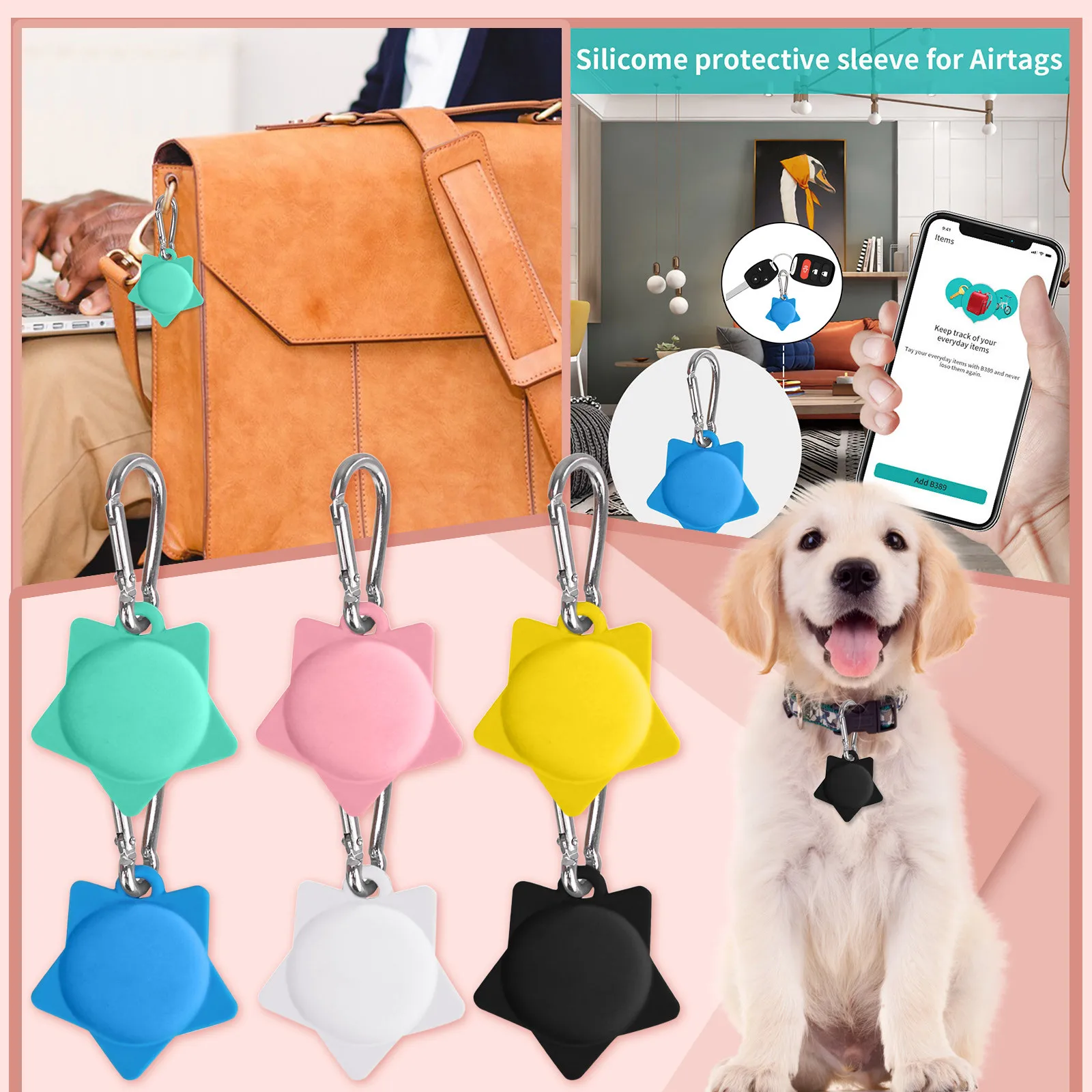 

Защитный чехол для AirTag, чехол, силиконовый защитный бампер, чехол, совместимый с Apple AirTag, трекер, пряжка