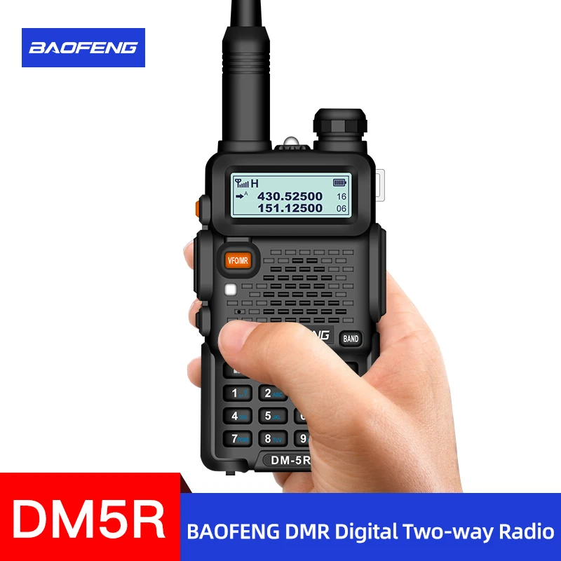 baofeng dmr dm 5r 50km ham transmitter 10w walkie talkie 2000mah transreceiver 136 174400 520mhz two way radio vhfu free global shipping
