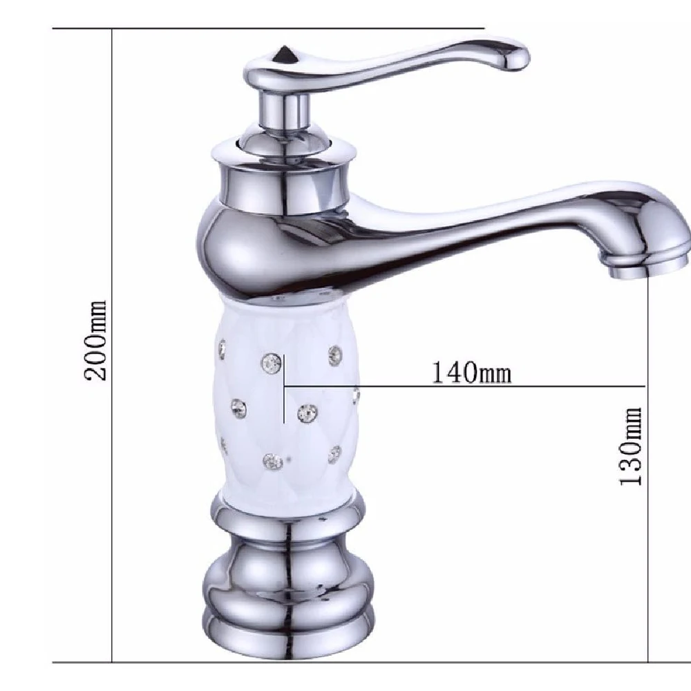

Bathroom Faucet Diamond Basin Mixer Brass/Chrome Single Handle Single Hole Deck Mounted Cold Hot Water Tap torneira