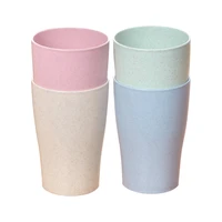 unbreakable reusable drinking cup for kids adult 13 5 oz wheat straw healthy tumbler set 4 multicolor dishwasher safe