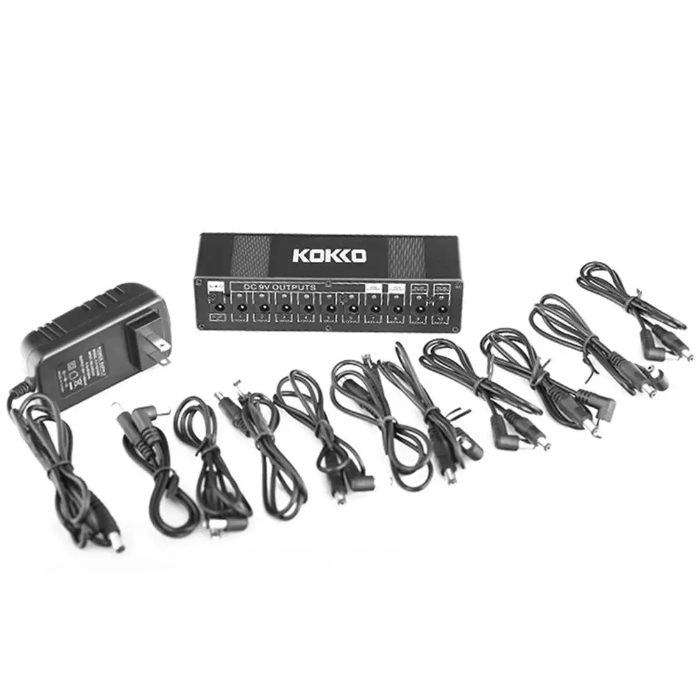 kokko elektrische gitarre effekte pedal board power versorgung 10 möglichkeiten isolierte ausgänge dc power kabel gitarre teil zubehör