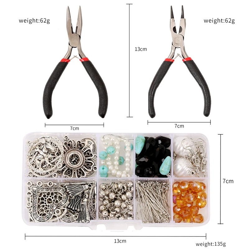 

DIY Bohemian Style Earring Making Kit Pendant Earring Connector Bead Hook Pliers Jewelry Making Kit