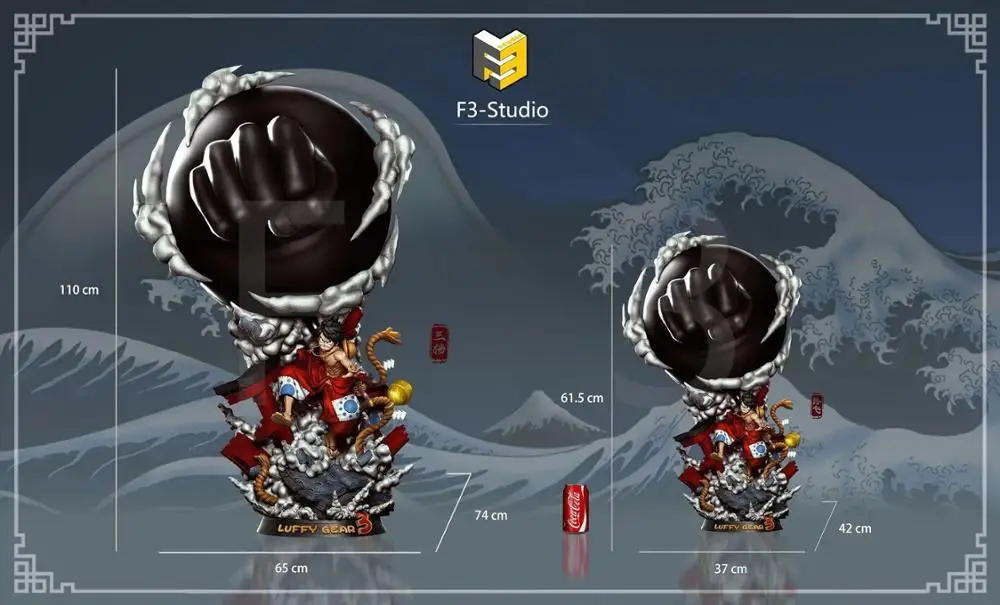 F3 Studio 1/4 one piece gear Three Luffy модель игрушки статуя 110 см 1 шт
