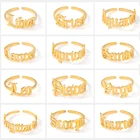 Модное кольцо со знаками Зодиака и буквами из нержавеющей стали Регулируемые кольца Овен Телец Близнецы для женщин кольца с созвездиями ювелирные изделия
