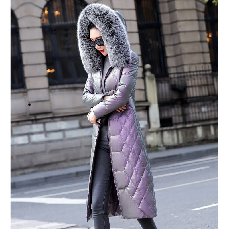 Женская куртка из натуральной кожи пальто овчины Женское зимнее Воротник