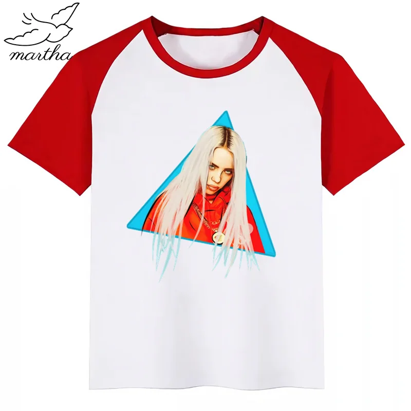 BoysGirls Billie Eilish/футболка с мультяшным принтом; детская забавная одежда; детская летняя футболка с короткими рукавами для малышей