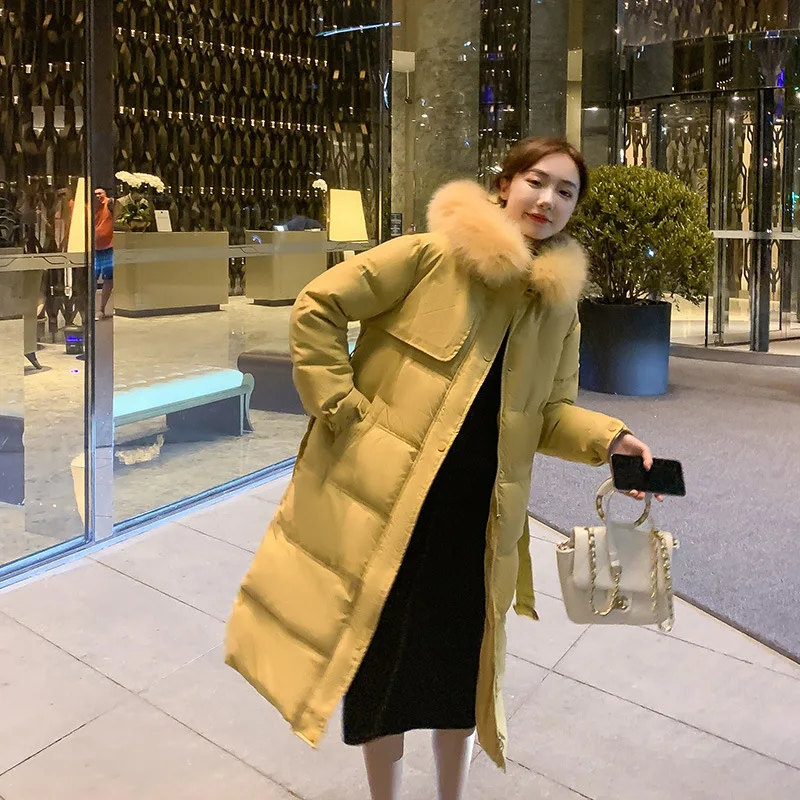 

2020 Winter New Down Cotton-padded Jacket Mid-length Thickened Coat Solid Color Simple All-match Cotton-padded Jacket for Women