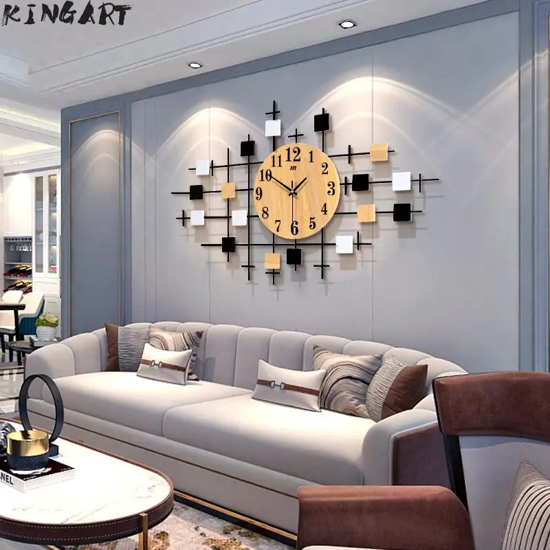 Деревянные настенные часы современный дизайн скандинавские винтажные большие