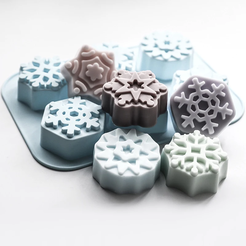 Новая Рождественская серия в форме снежинок Fondant (сахарная) тортов силиконовая