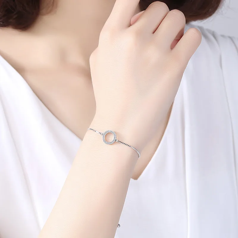 Роскошный браслет TONGZHE для мужчин и женщин с любовным сердцем серебро 100% пробы