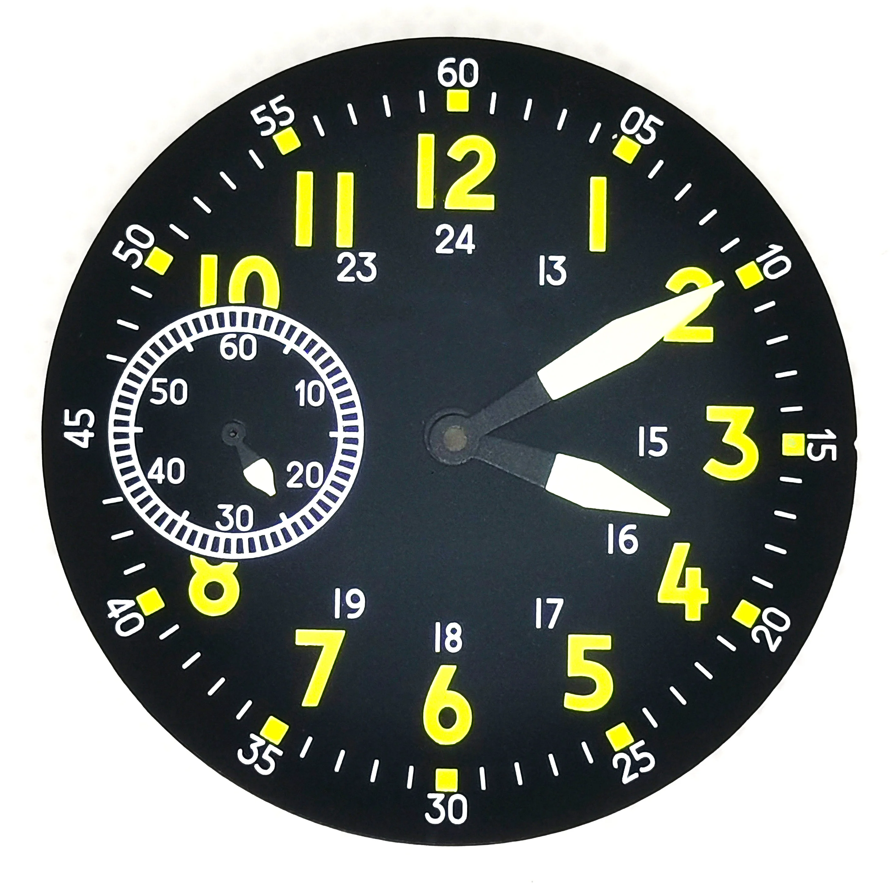 Новый 44 мм черный чехол для часов с зеленым светящимся циферблатом и стрелками