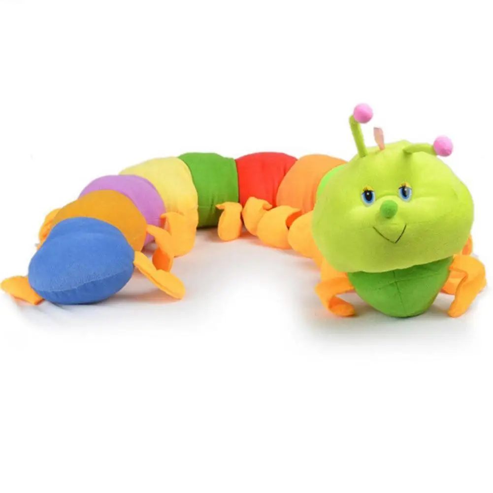 

50cm Cute Cartoon Animal Colorful Inchworm Caterpillar Soft Comfortable Kids Doll Throw Pillow Cushion Toy Children Gift