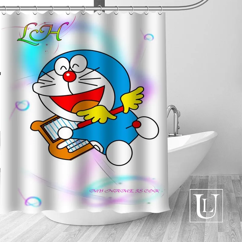 Большая распродажа Новая Современная душевая занавеска Doraemon на заказ с крючками