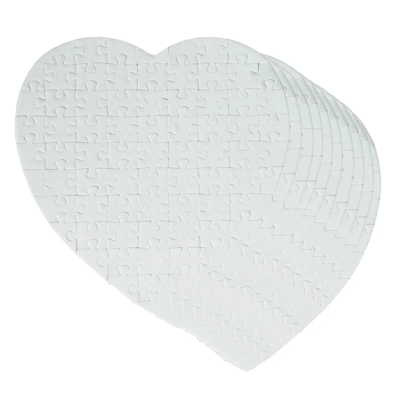 

10pcs/ Romantic Heart Sublimation Blank Puzzle Diy Craft Paperjigsaw Puzzle For Sublimation Ink Transfer Puzzles Educational Toy
