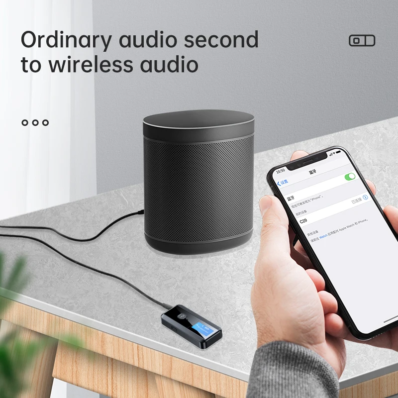 Аудиоресивер с разъемом Type-C Bluetooth 5 0 + EDR ЖК-дисплей передатчик для ТВ ПК