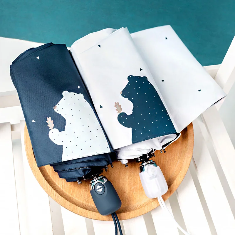 Милые Носки с рисунком медведя из мультика Зонт защитой от уф мини карманный