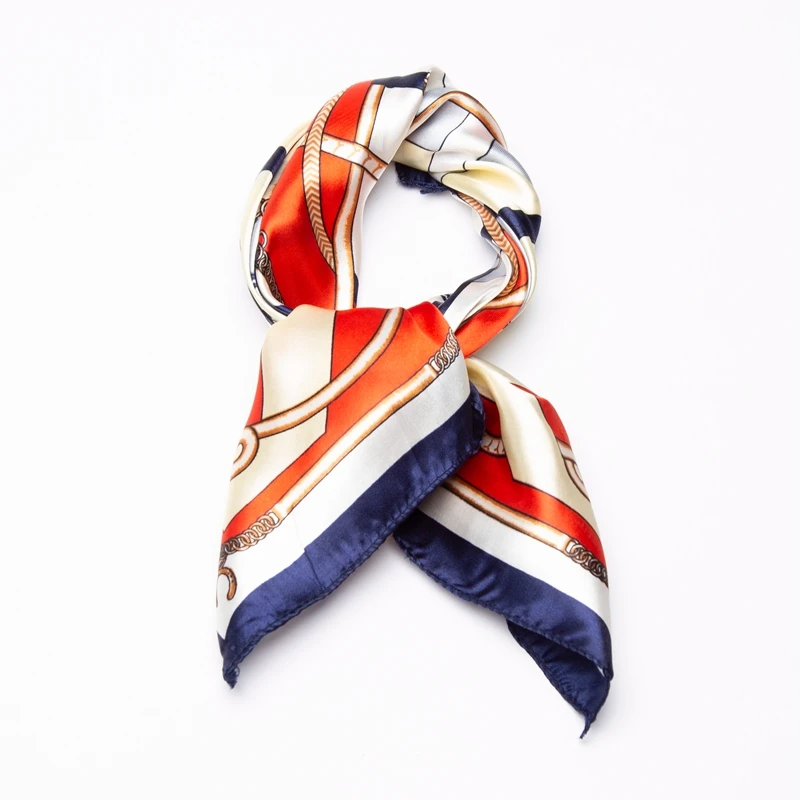 Платок женский Шелковый квадратный с принтом для офиса Женская резинка волос |