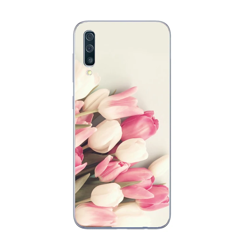 Case For Samsung Galaxy A10 A70 A50 A30 A40 A20 Phone Silicone Soft TPU Cover A50S Cute Flower cat Bumper | Мобильные телефоны и