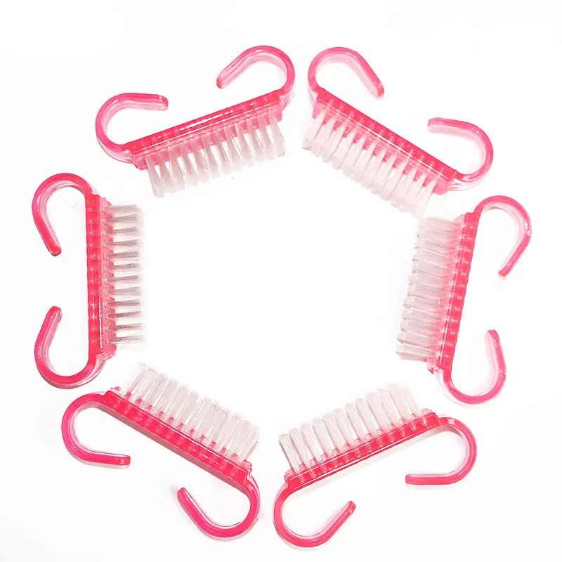 Nail Cleaning Brushes for Acrylic UV Gel Polish Random Color Calf Horn Plastic Remover Powder Dust Manicure Nail Art Care Tools