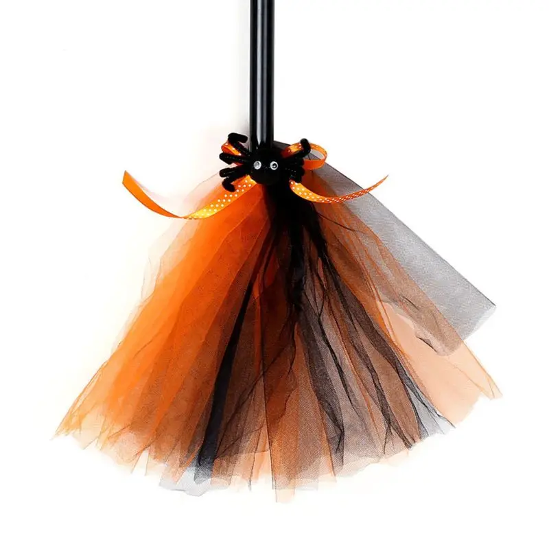Хэллоуин ведьма бромпад реалистичный волшебник Паук Тюль Летающая метла Косплей