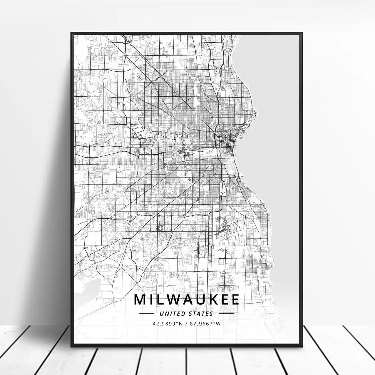 Карта Гилберта Милуоки Новый Орлеан Парк город Портланд Рокфорд карта США холст