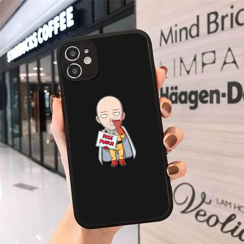 

One Punch Man Cartoon Anime Phone Case matte transparent For iphone 7 8 11 12 plus mini x xs xr pro max cover