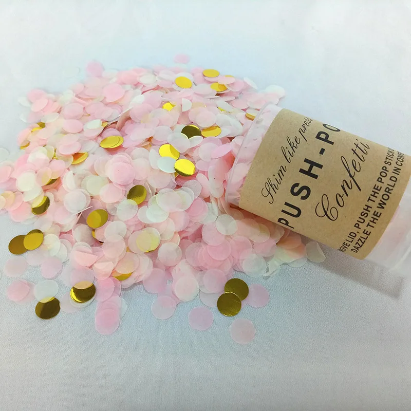 Style 3 1 разноцветный Набор Push Pop конфетти Push Poppers украшение для свадебной вечеринки 1 см бумажные конфетти металлик С Днем Рождения Декор - Цвет: Style 3