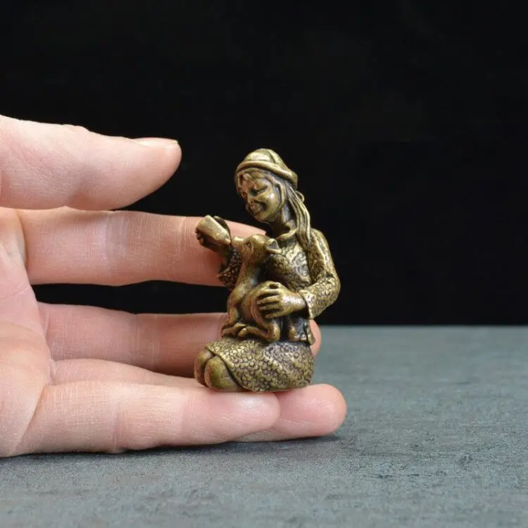 Фигурка из меди в ретро-стиле для девочек-оленей | Дом и сад